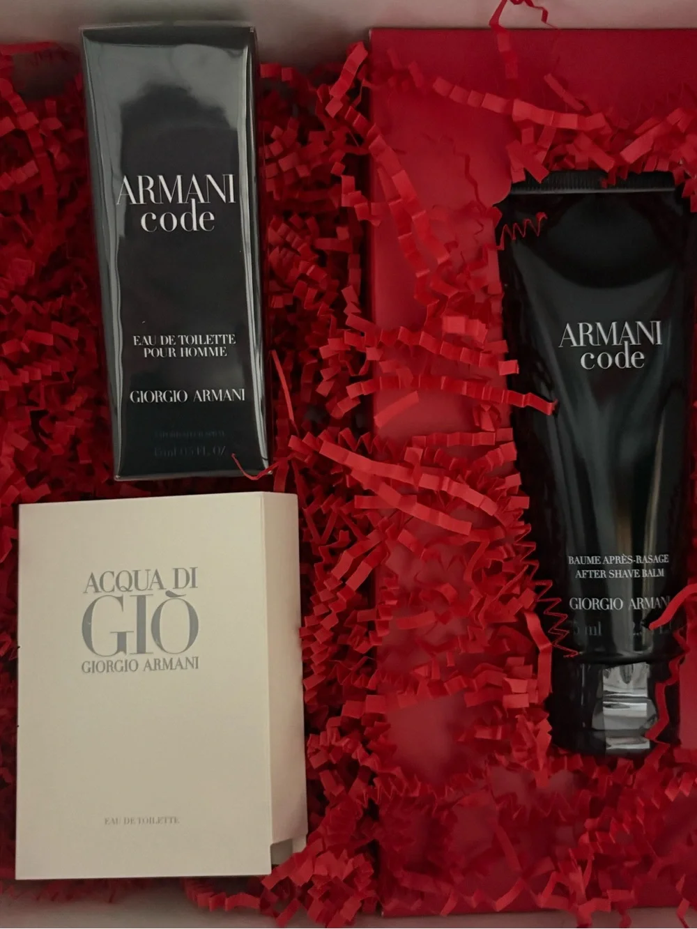 Giorgio Armani Men’s  Gift Set - Black Bottles with Red Filler